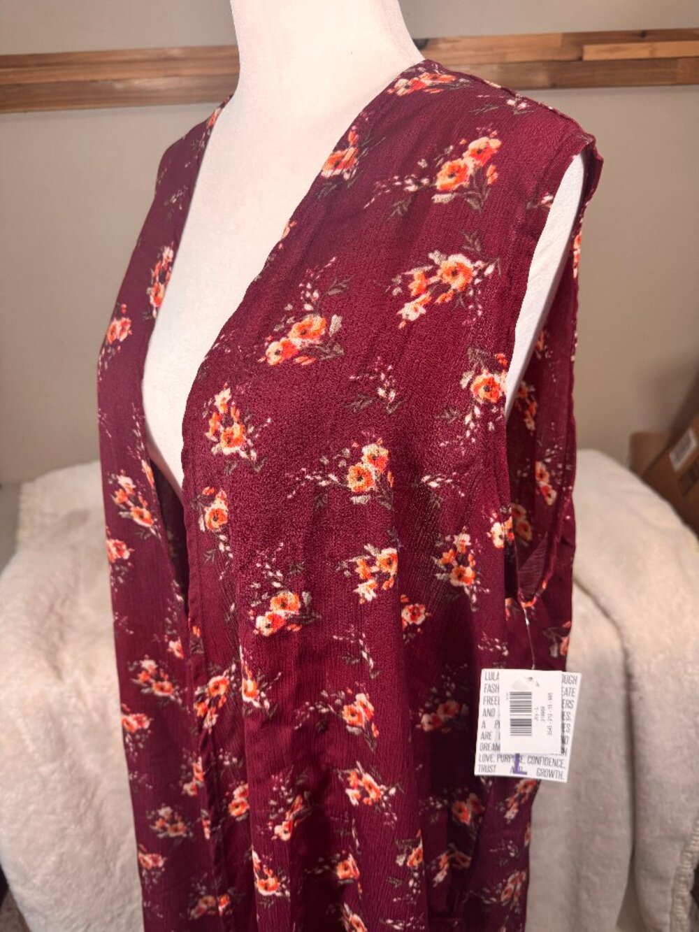 LulaRoe Joy Long Open Vest Duster Cardigan Sleeveless